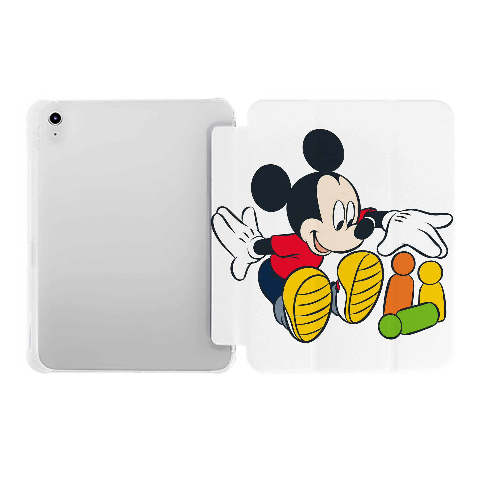 （画像用） ミッキーマウス Mickey Mouse IPad ケース ペン収納付き 三つ折りスタンド PUレザー×シリコン 対応機種9.5/10.5/10.9インチ